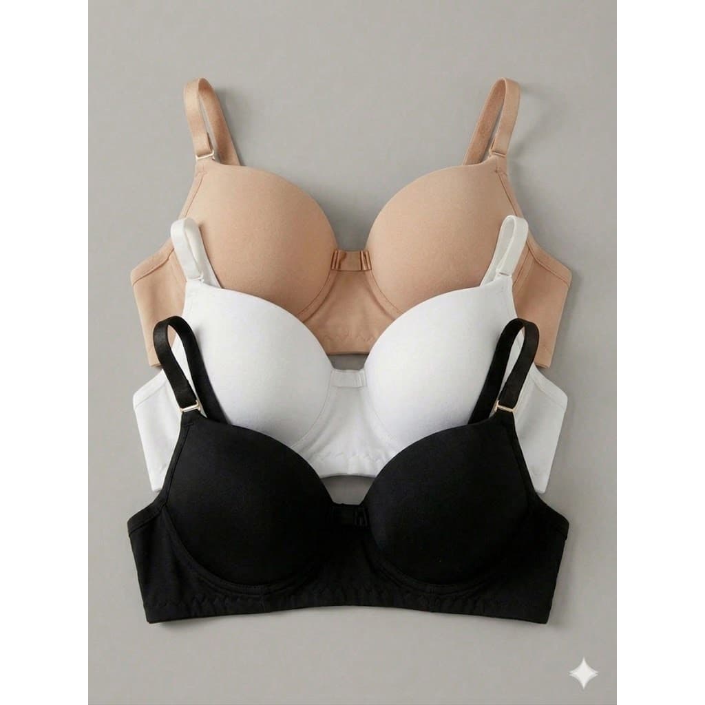 Sutiã Feminino Básico Bojo Reforçado Lingerie Confortável, Sustentação, Alças Reguláveis Ou 01 Meia