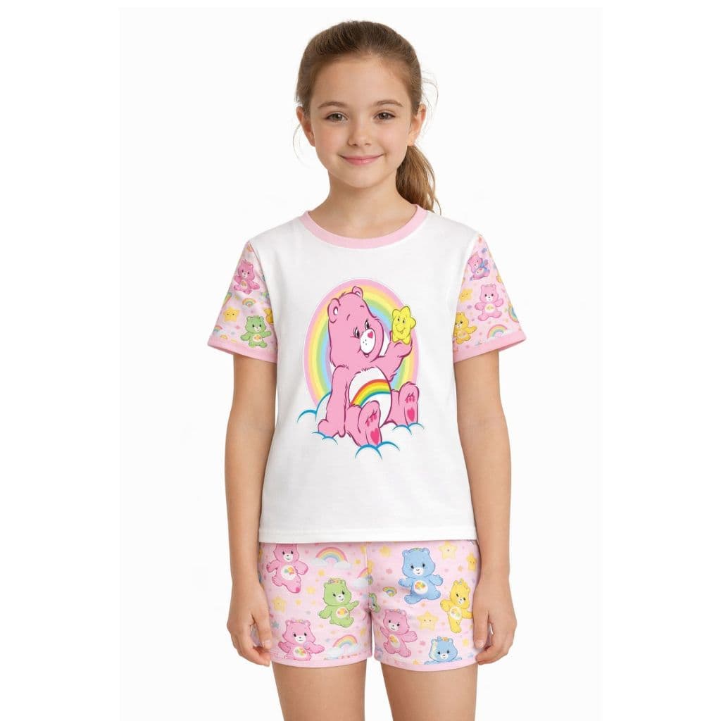 Pijama infantil Feminino Ursinhos Carinhosos Estampado Personagem Barato Premium Bonito Diferenciado