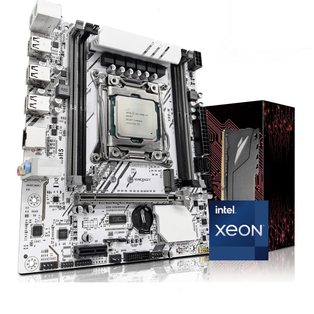 Kit Placa Mãe Zsus com TPM 2.0 Processador Intel Xeon 2680v4 16gb ddr4 2666 Mhz