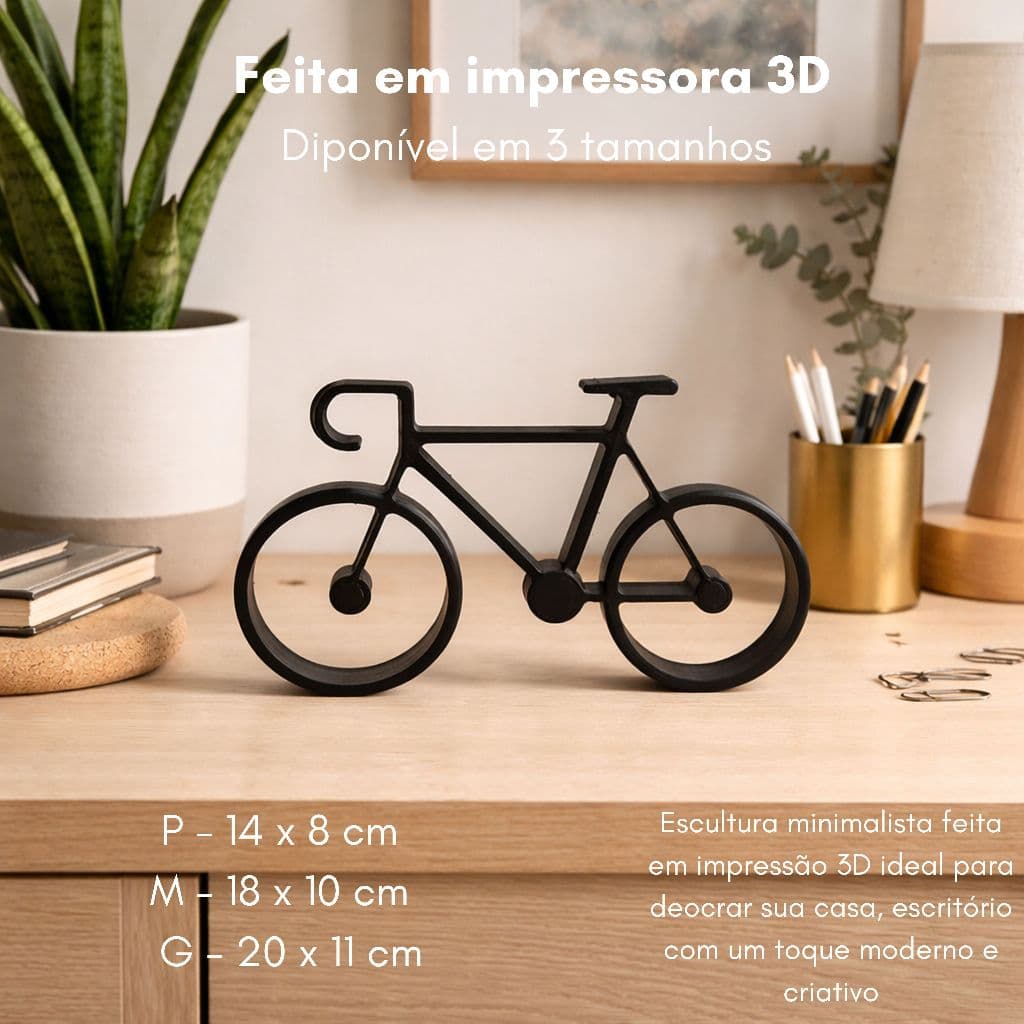 Bicicleta Decoração Quarto Sala Escritório Presente decorativo Bike Impressão 3D