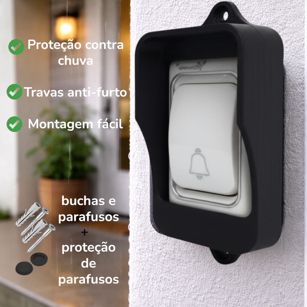Capa para campainha Obee/IPEGA/B-MAX sem fio - Proteção chuva e anti vandalismo
