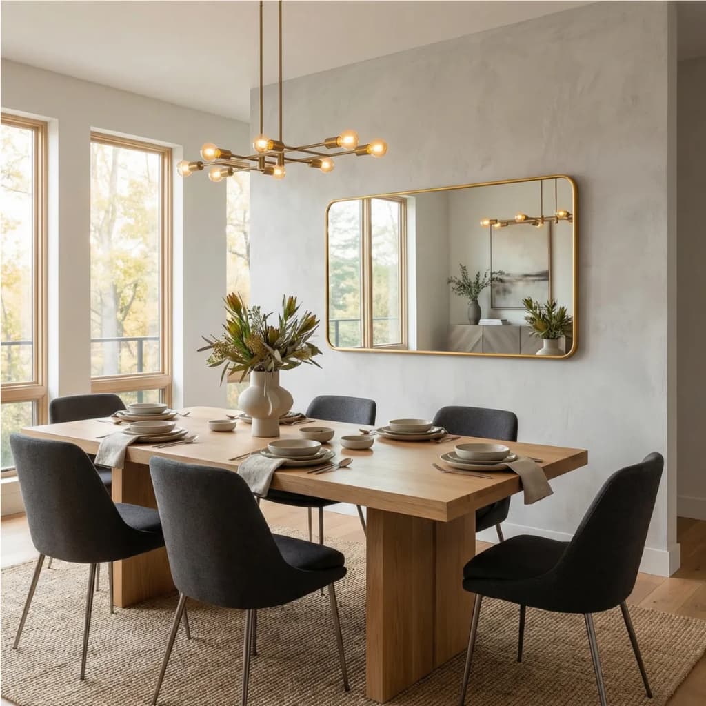 ESPELHO LOPAZZI RETANGULAR COM MOLDURA 90X60CM QUARTO SALA BANHEIRO COZINHA MOLDURA ALUMÍNIO