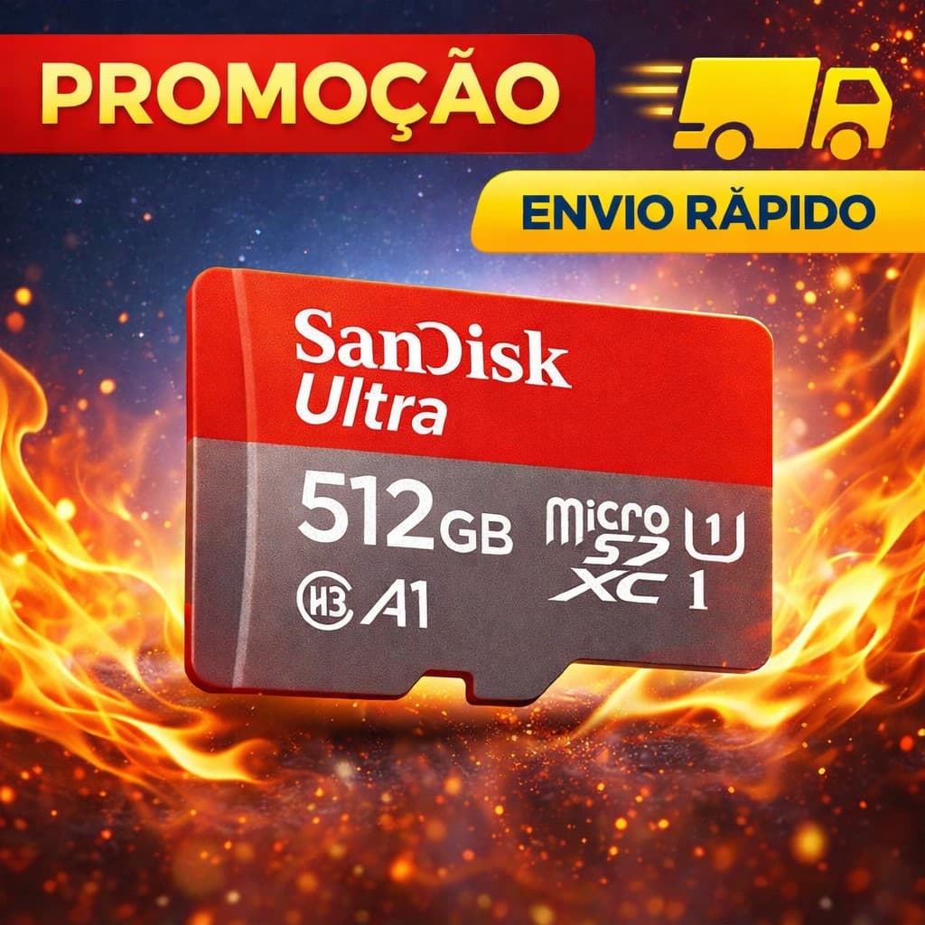 Cartão de Memória MicroSD Sandisk de 4GB 32GB 64GB 128GB 256GB 512GB Ultra Classe 10