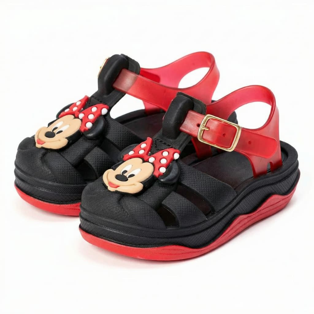 Sandália Babuche Infantil Minnie Stitch Menina Bebe Confortável e Antiderrapante Calçe Facil Escola Dia a Dia Lançamento
