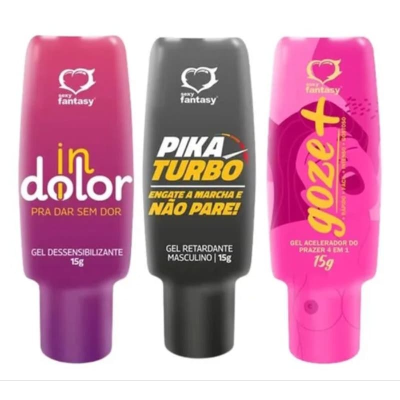 Monte seu Kit Sexy Fantasy - Goze + 4 em 1+ Pika Turbo+ Gel Anal InDooLor
