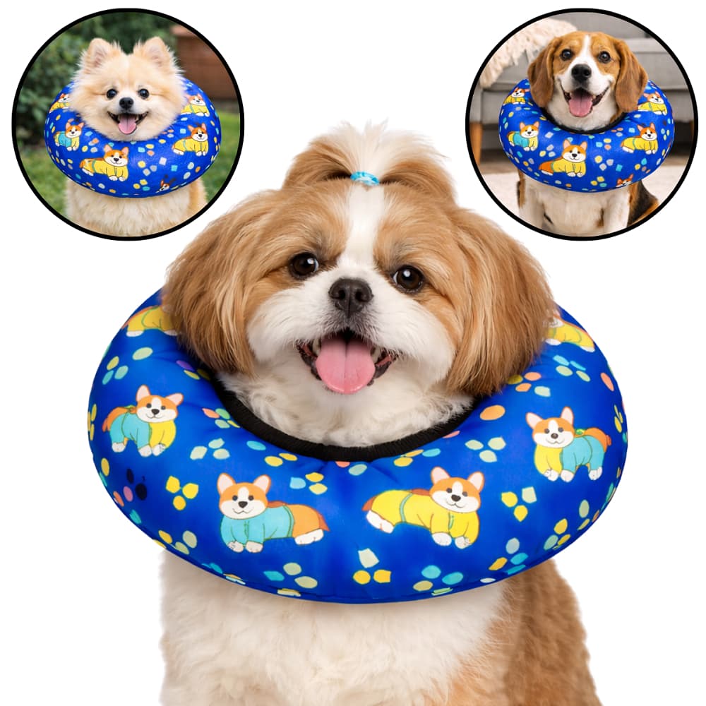 Elizabetano Colar Ajustável Cone ColarElizabetano de Tecido para Cachorro Gato Gata