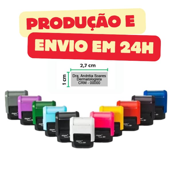 Carimbo Nykon 301(PEQUENO)10 X 27mm Automático Profissões/Enfermagem/Empresas(Envio em 24 h)com seus Dados Profissionais