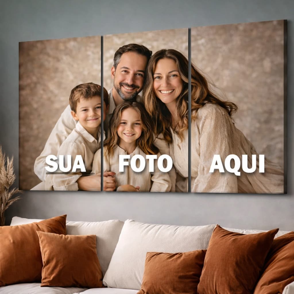 Quadro personalizado 3 peças 40x60 ou 5 peças