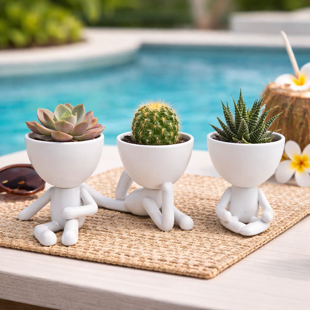 Kit 3 Vasinhos Robert Plant Decoração Vários Tamanhos Várias Cores Decorativos Suculentas Cactos Planta Decoração