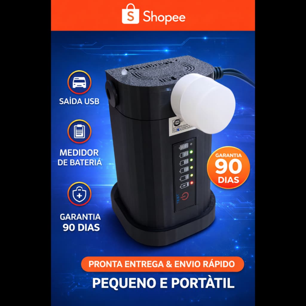 Fonte Minibreak Mini UPS 12V 1A – 12W de Potência Portátil-Roteador e Câmeras - Custo + Beneficio