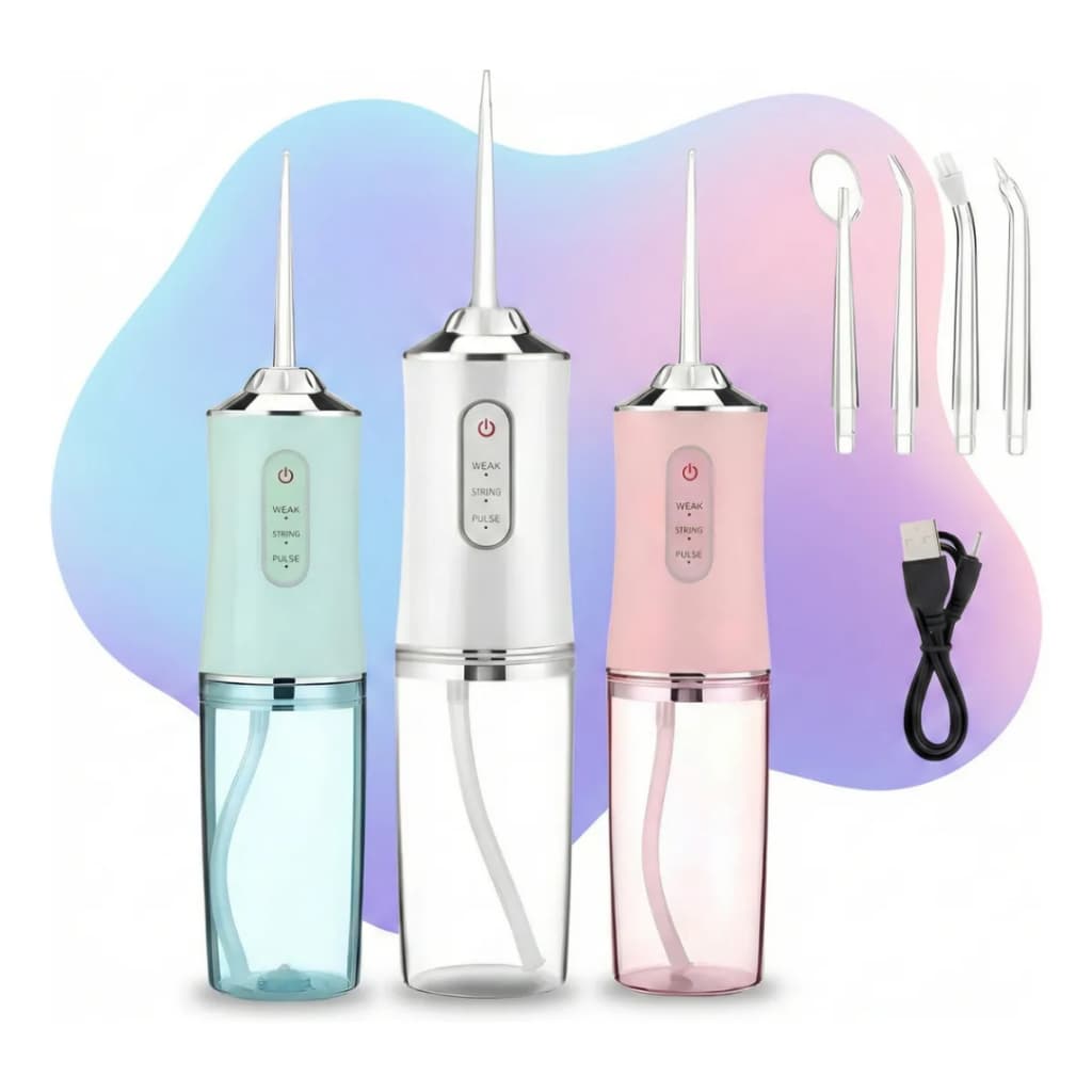 Irrigador Dental Oral Recarregavél 230ml Higiene Limpeza Bucal Portátil