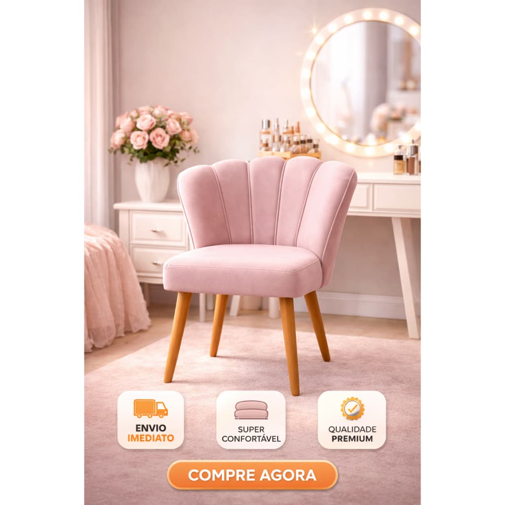 Cadeira Para Manicure Penteadeira Salão de Beleza Pétala