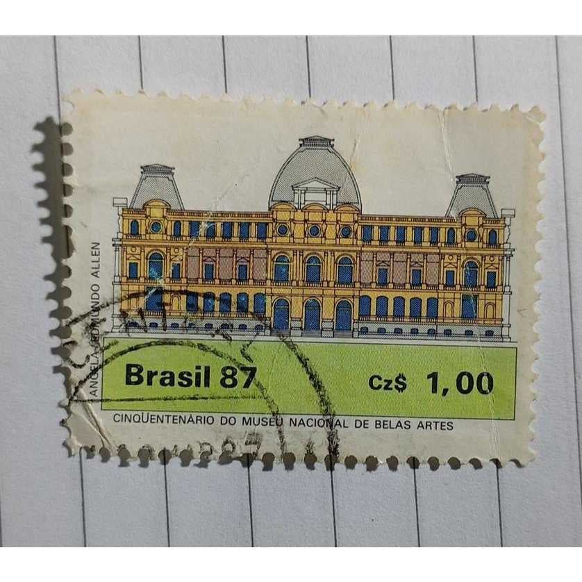 Selo Postal Brasil – Cinquentenário do Museu Nacional de Belas Artes – 1987