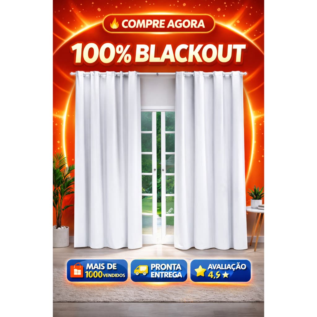 Cortina Blackout PVC LISA 100%  Veda a Luz 2,80x2,50 ilhos Anti Luz Pronta Entrega Varias Cores