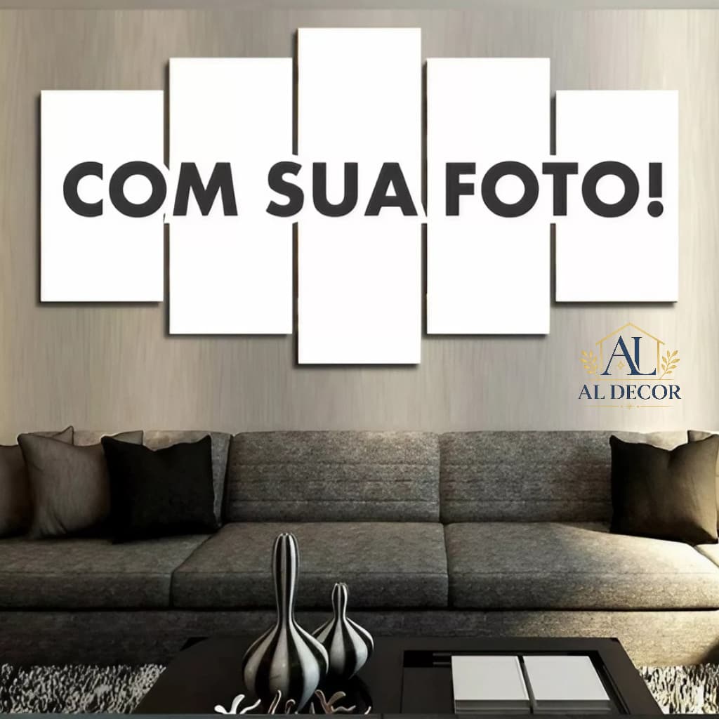 Quadro Personalizado 5 Peças - COM SUA FOTO 80X50 cm