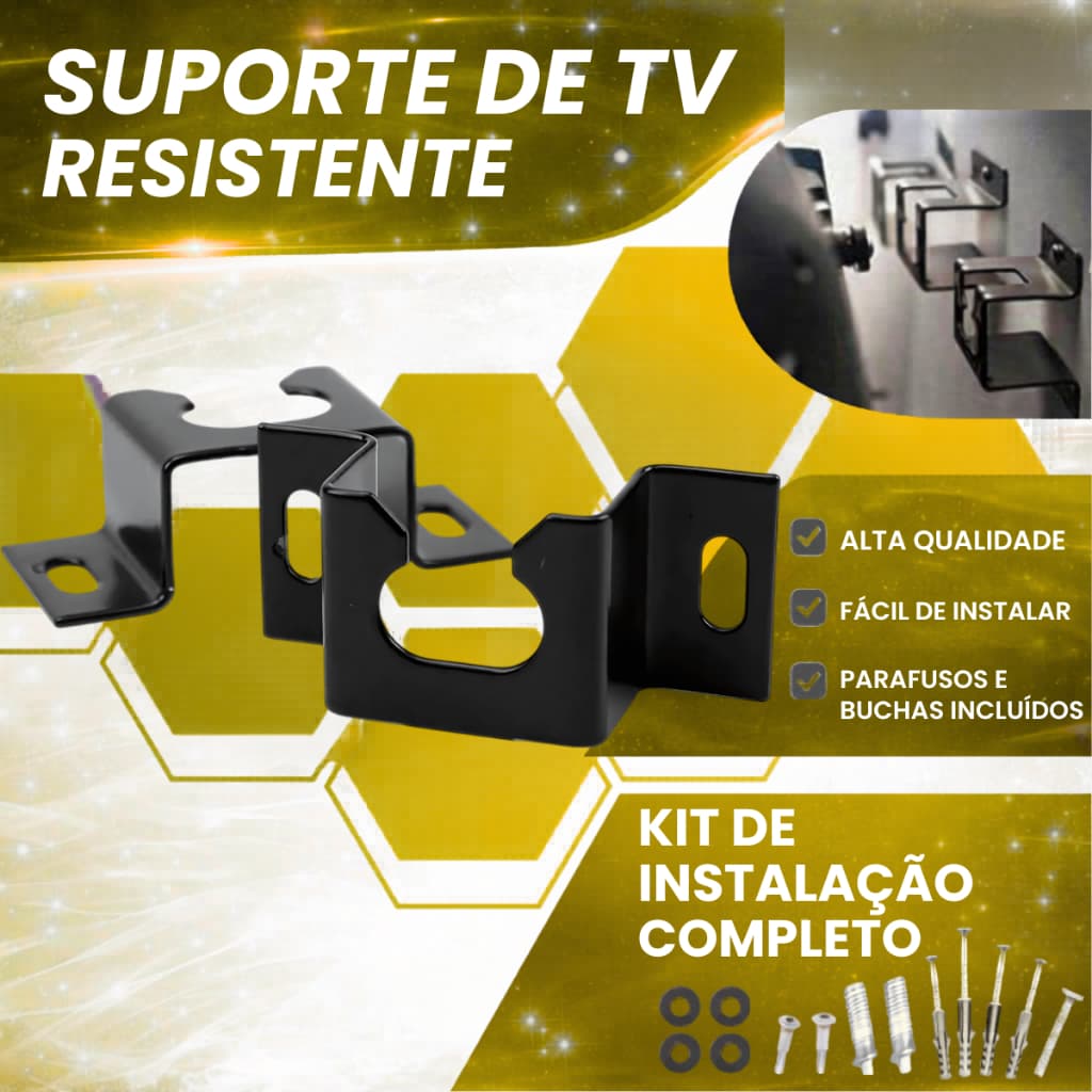 Suporte Fixo de Parede Universal TV 10 a 100 Pol - Compatível Padrão VESA