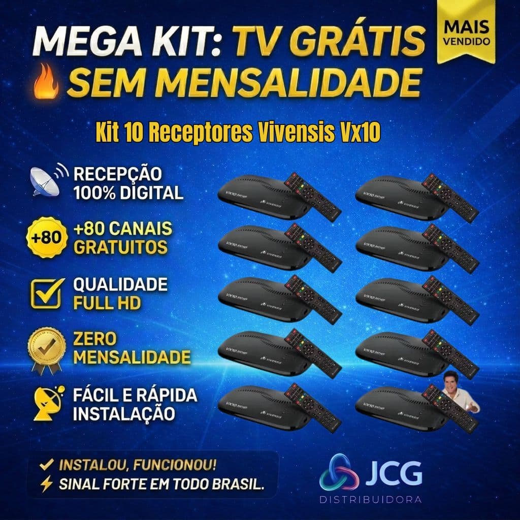 10x Receptor Vivensis VX10 Nova Parabólica Sathdregional, Sky, Garantia 2 anos