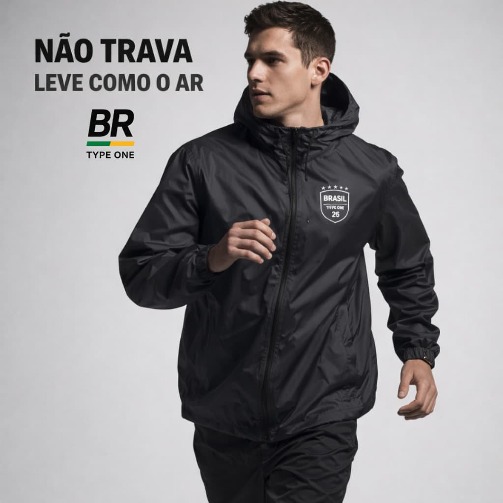 Jaqueta Corta Vento Masculina Impermeável Leve Com Capuz Resistente ao Vento Brasil