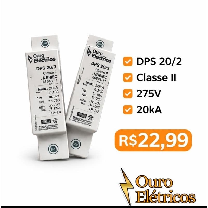 DPS - DISPOSITIVO PROTETOR DE SURTO 20KA- 1 PEÇA.