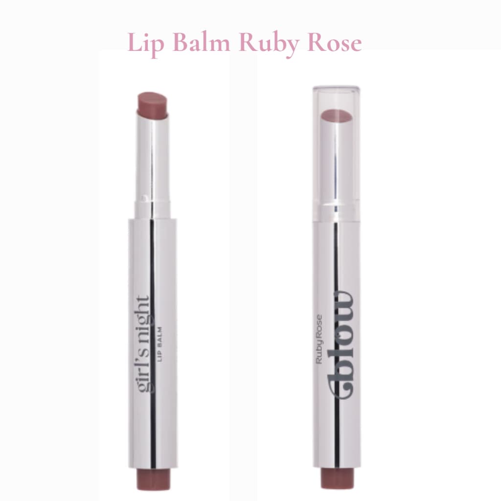 Lip Balm Ruby Rose Balm Labial Hidratante Com Cor Glow Natural Rose Girl's Night