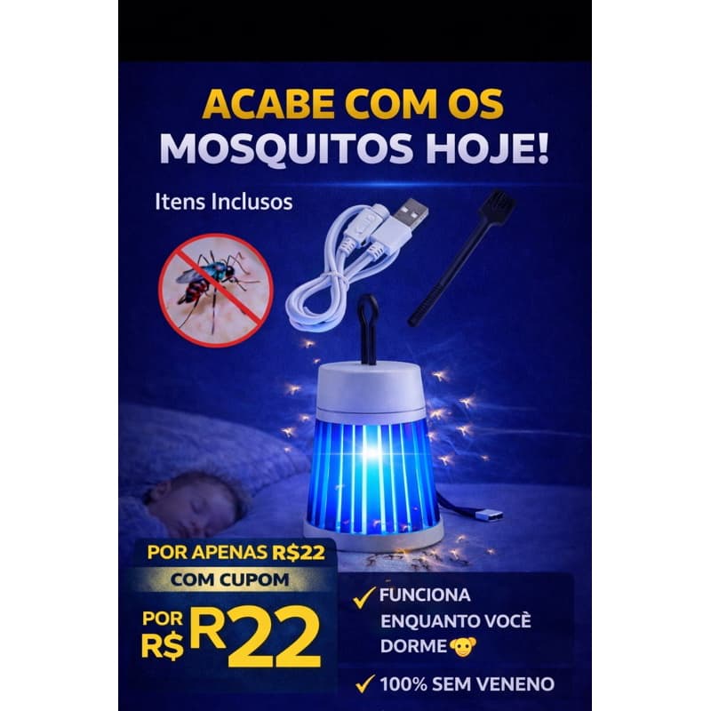 🔥 Ressaca 4.4 Mata Mosquito Elétrico USB Silencioso Portátil Anti Dengue e insetos