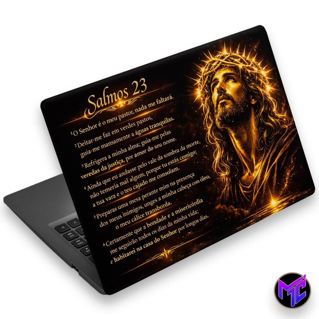 Skin Adesivo para Notebook (parte externa) Jesus, Salmos 23