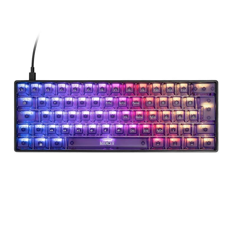 Teclado Magnetico Mancer Amethyst, RGB, Preto e Roxo, MCR-AMTY-BL01