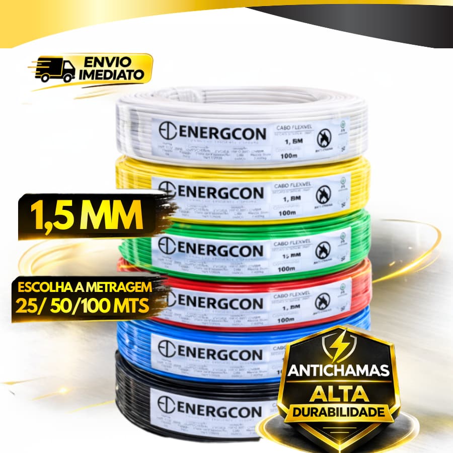 Fio Cabo Flexível 1,5mm 100, 50, 25m
