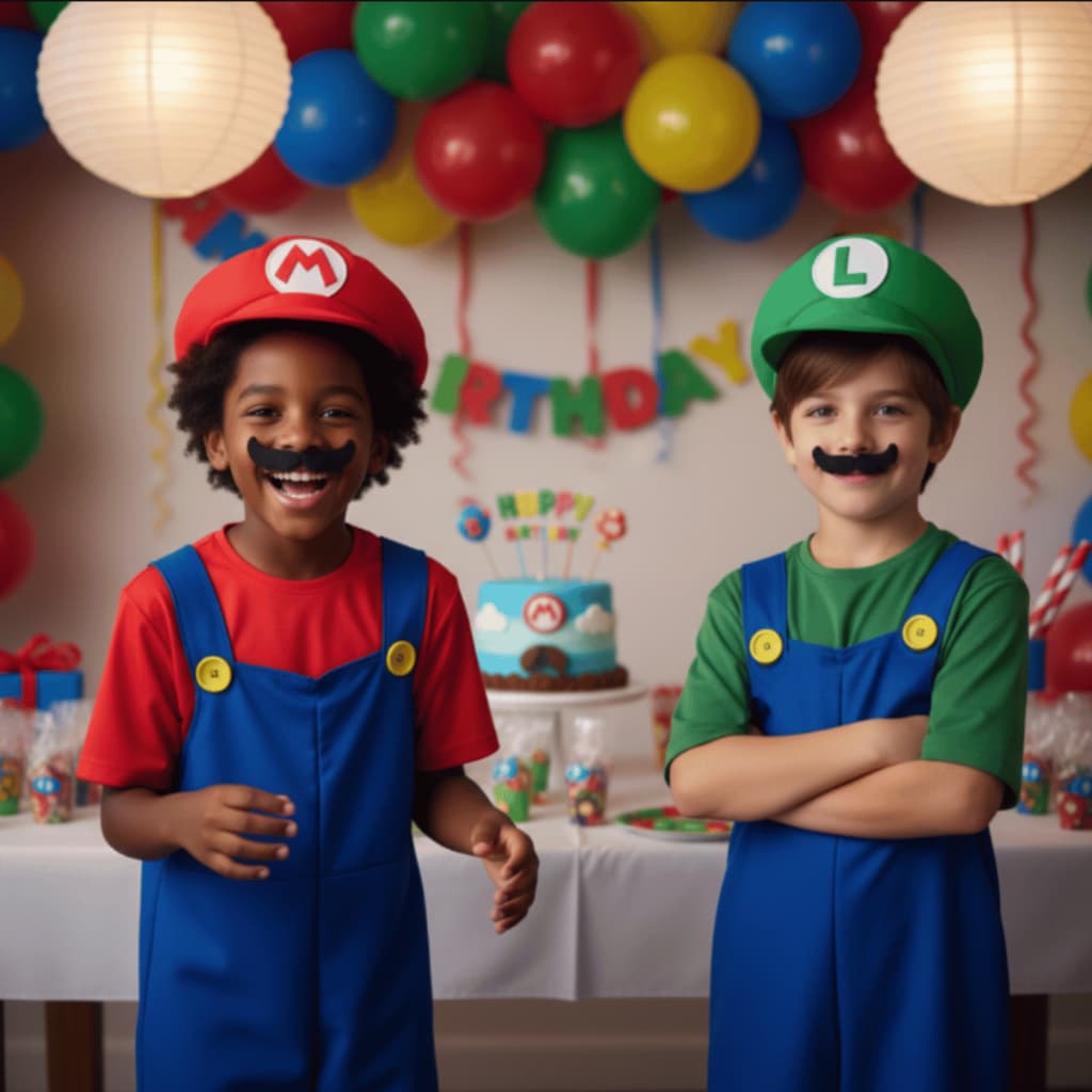 Fantasia  Mario Bros e Luigi Masculino  Infantil Envio Imediato