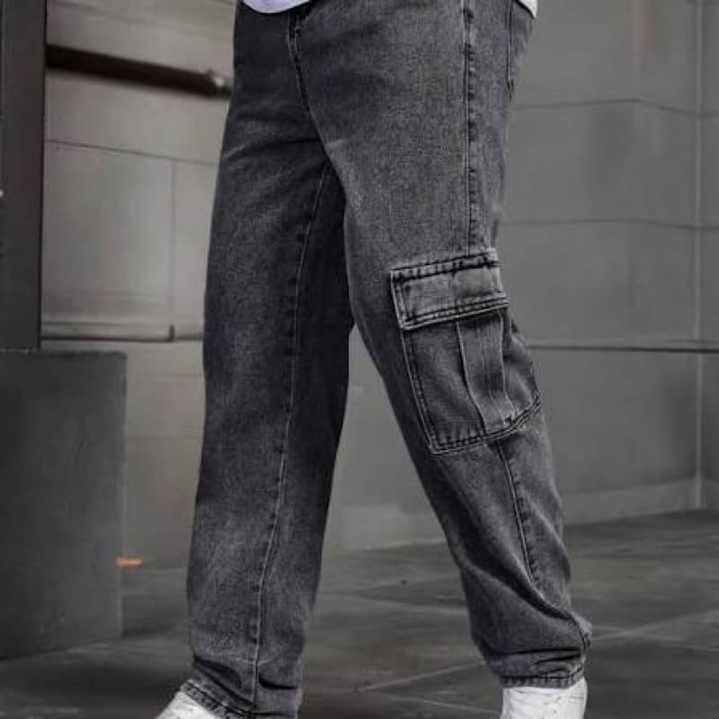 CALÇA CARGO ESTILO STREETWEAR URBANO GRAFITE MASCULINA COM CORDÃO AJUSTÁVEL P AO GG