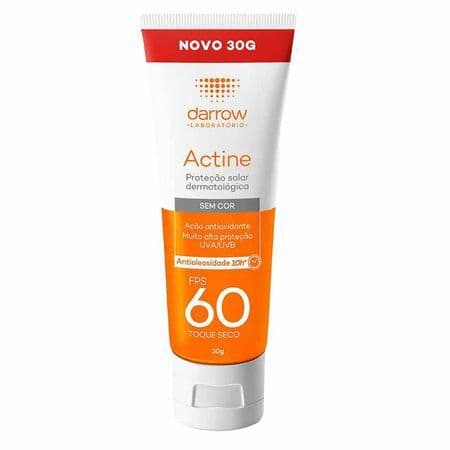 Protetor Solar Facial Darrow Actine FPS60 sem cor 30g