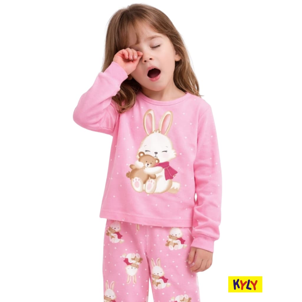 Pijama infantil menina em malha com estampa que brilha no escuro Kyly 4/12  1000865