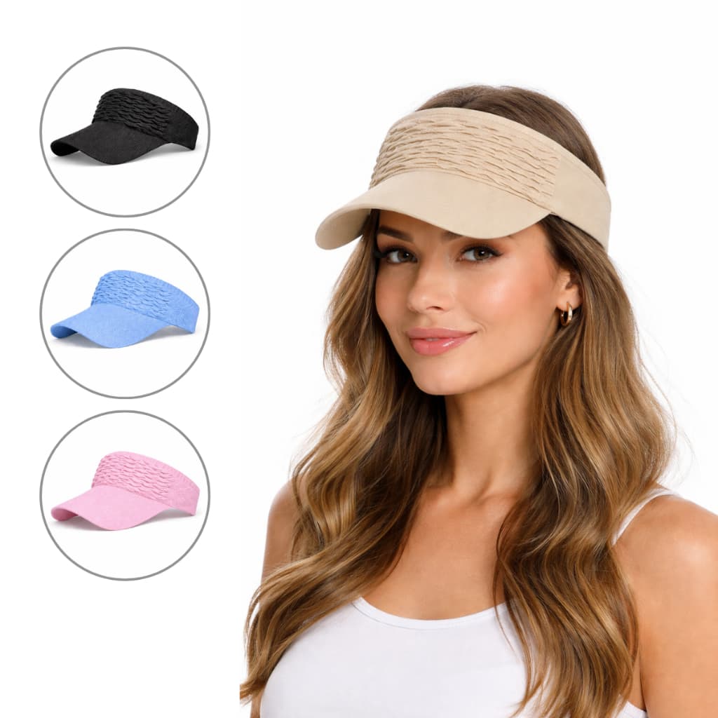 Chapéu Boné Feminino de Aba Longa Viseira Respirável Ajustável Uso Externo Feminino Lisa Verão Parque Praia Caminhada