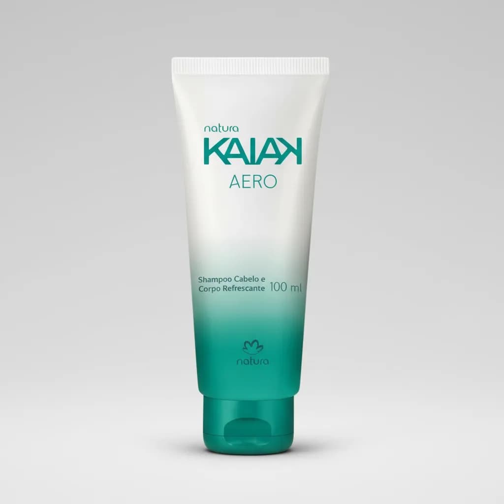 Kit Shower Gel Kaiak Aero Natura 100ml - Shampoo e Sabonete 2 em 1 Refrescante Presente Perfeito