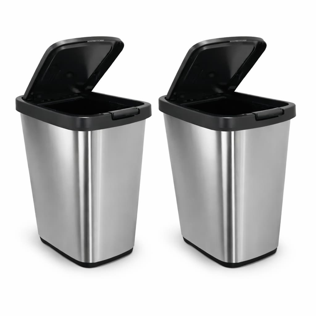 Kit Lixeira 9 Litros Tipo Inox Banheiro Escritório Cozinha 1 ou 2 Unidades
