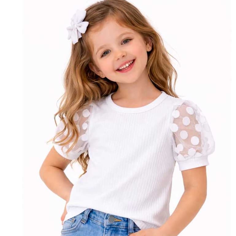Blusa  Infantil Juvenil Feminina Menina Manga Princesa  2 AO 12