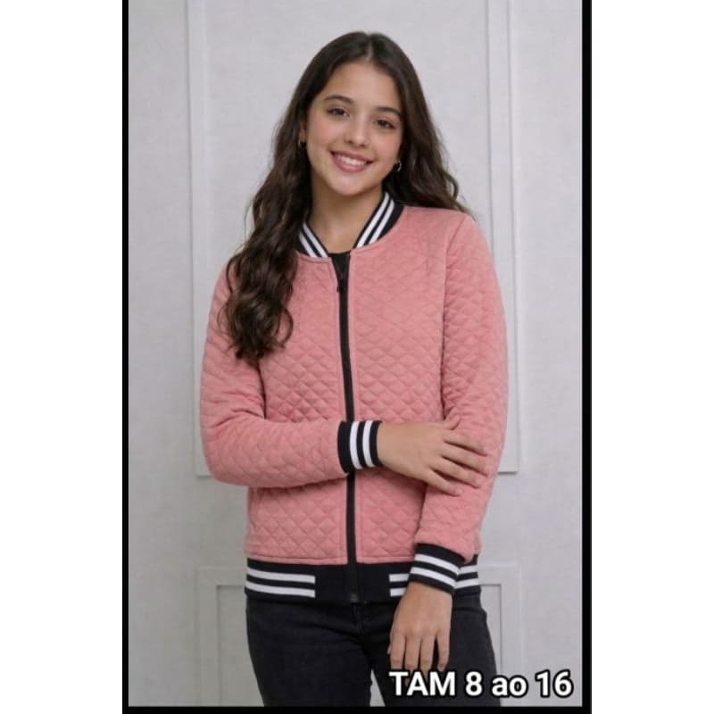 Jaqueta Bomber Infantil com ziper estilosa e confortável Inverno Frio 2025