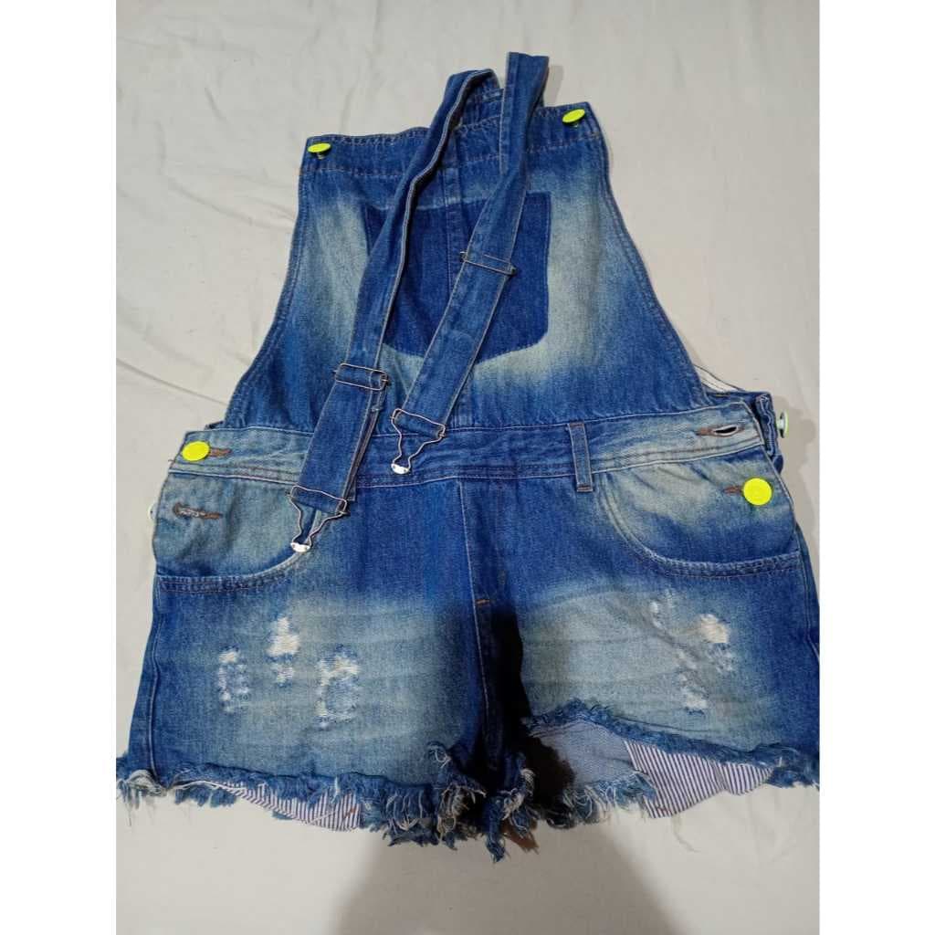 Jardineira Jeans Pool GG - Usada