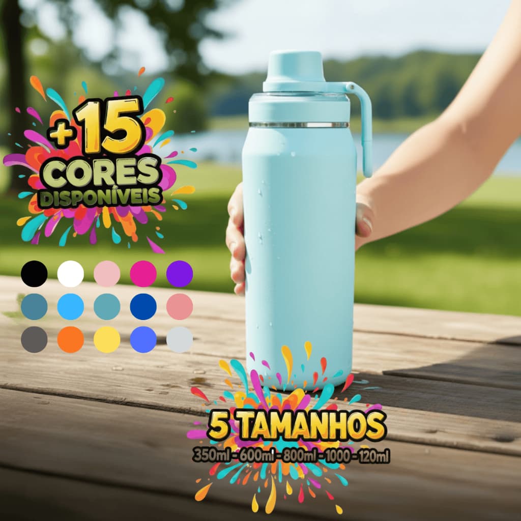Garrafa Térmica Com Alça Academia 350ml/600ml/800ml/1000ml/1200ml