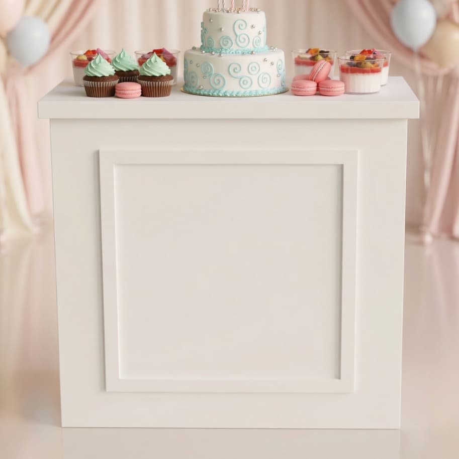 Cômoda Quadrada MDF Branca Decorativa para Festas Eventos e Decoração