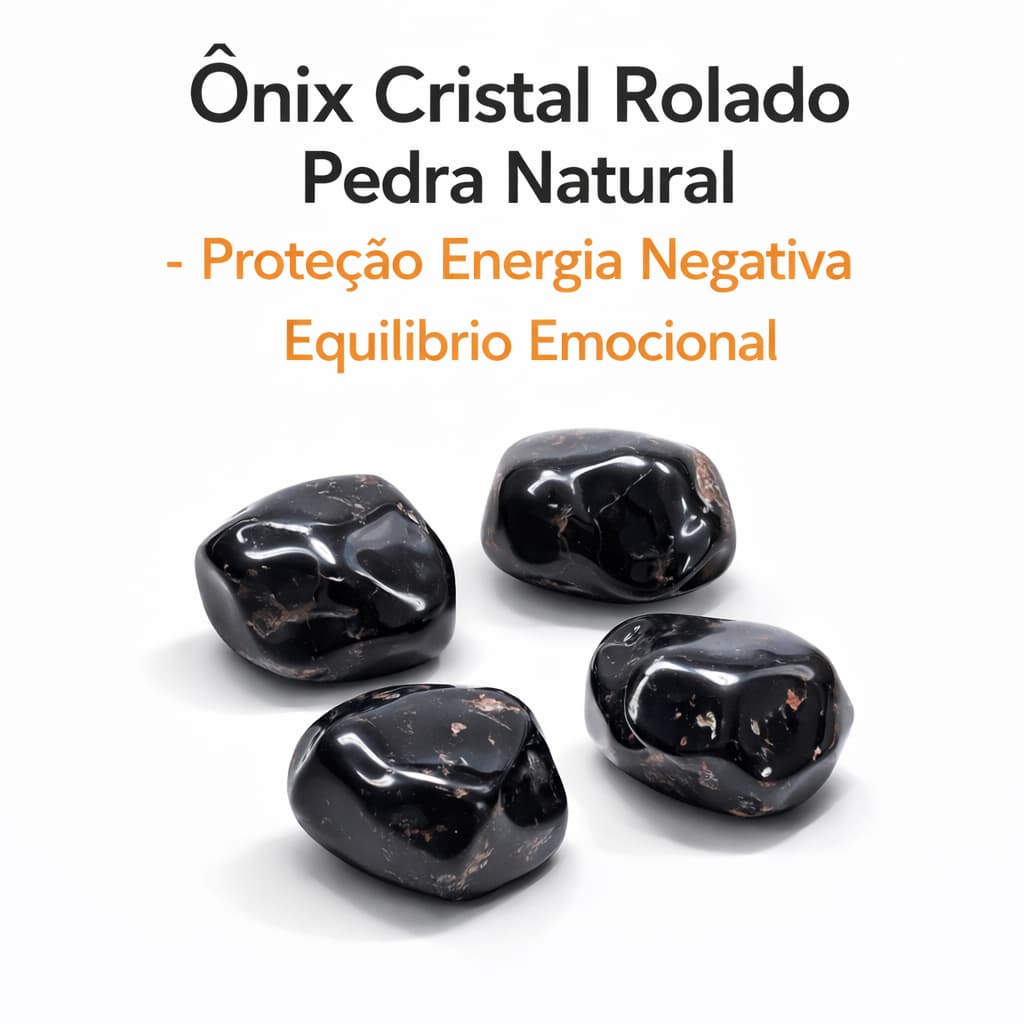 Ônix Cristal Rolado Pedra Natural Original Proteção Energia Negativa Equilíbrio Emocional Envio Rápido