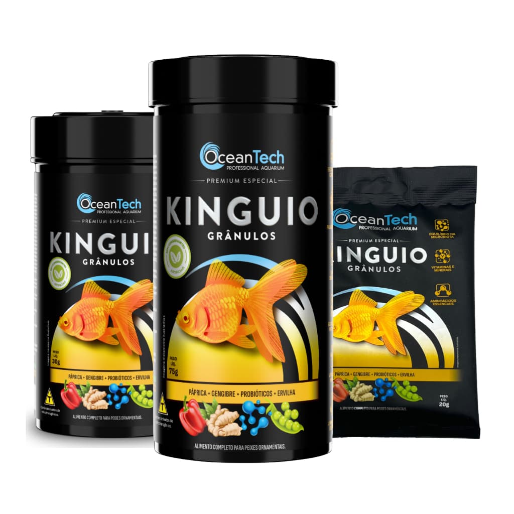 Ração Kinguio Gran Ocean Tech Alimento Completo para Peixes Aquários Goldfish Nutrição Crescimento