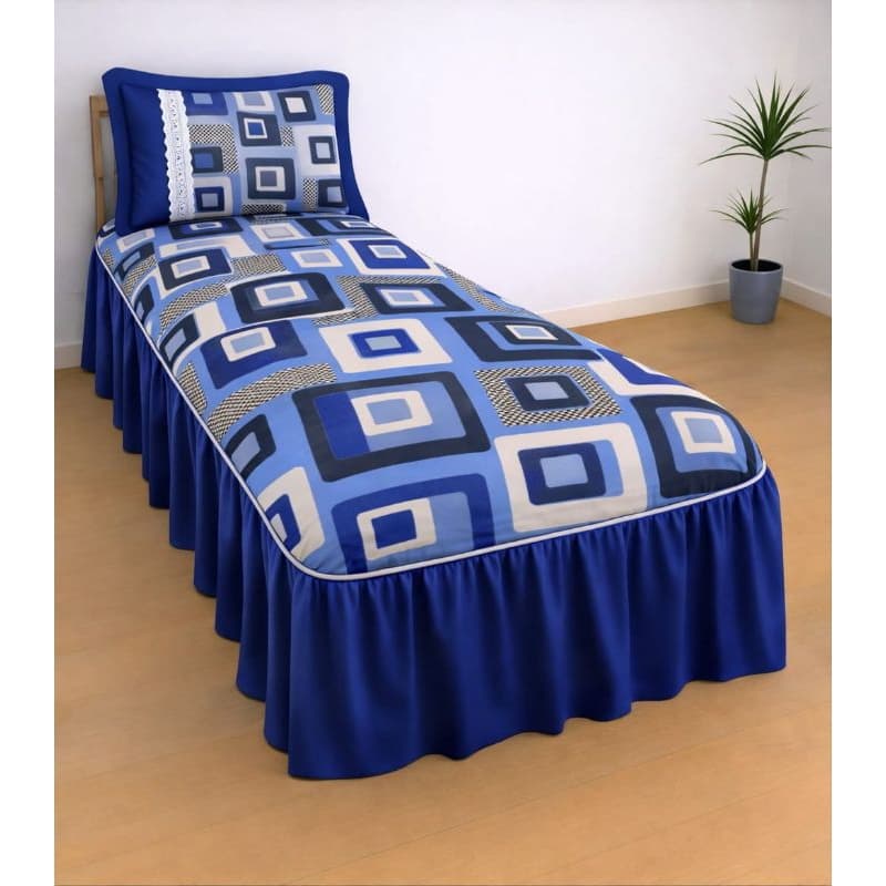 JOGO DE CAMA COBRE LEITO COLCHA SOLTEIRO OXFORD COM BARRA