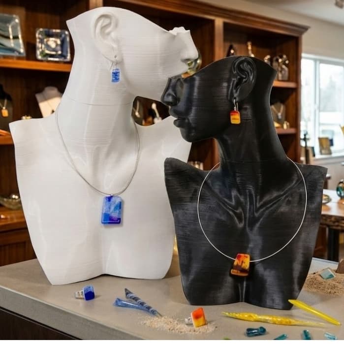 Busto Porta Joias Expositor para Colares e Brincos Profissional para Loja Vitrine e Fotografia