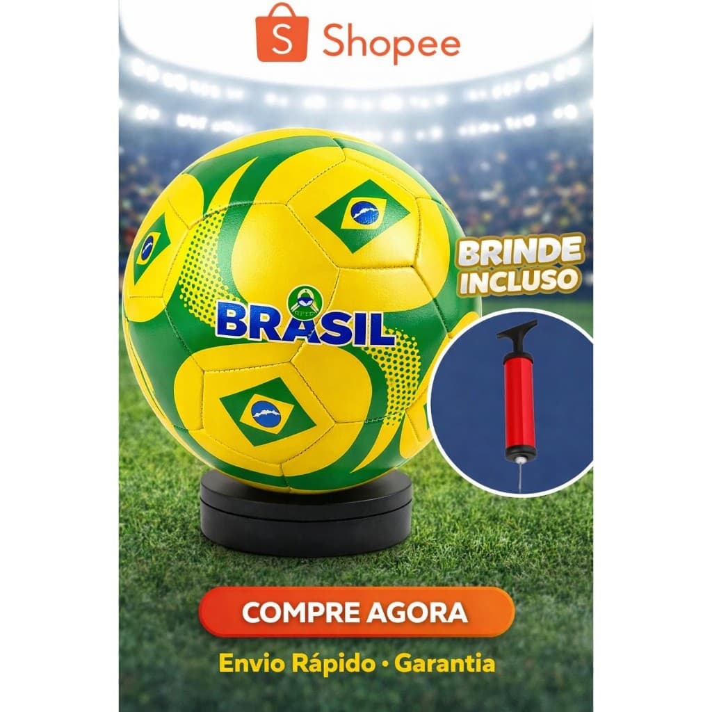 Bola De Futebol Brasil + bomba Copa Do Mundo 2026 Tamanho 5 Campo