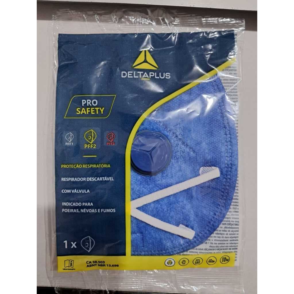 Respirador PFF2 com Válvula Delta Plus | Máscara de Proteção Profissional Contra Poeira e Fumos