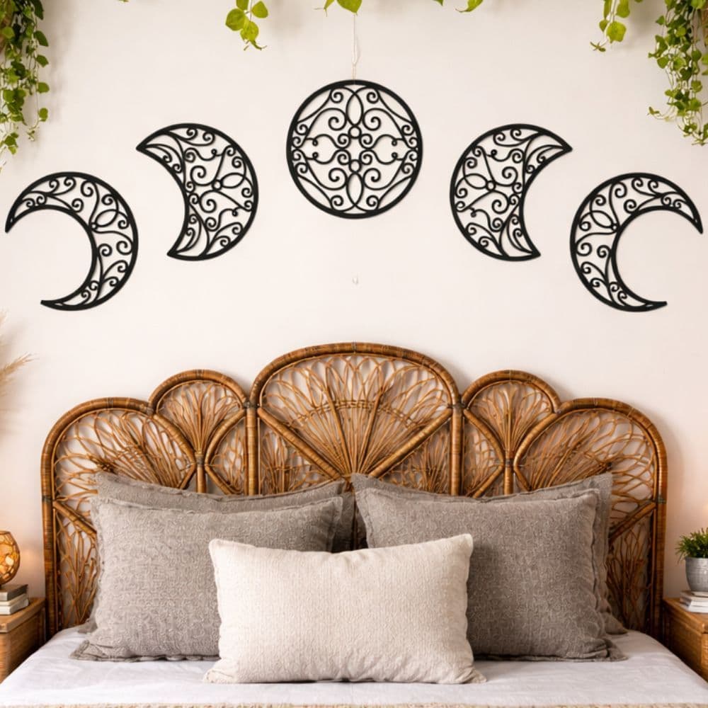 Quadro Lua Decorativo Parede Decoração Mística Sala Quarto Cabeceira Moderna