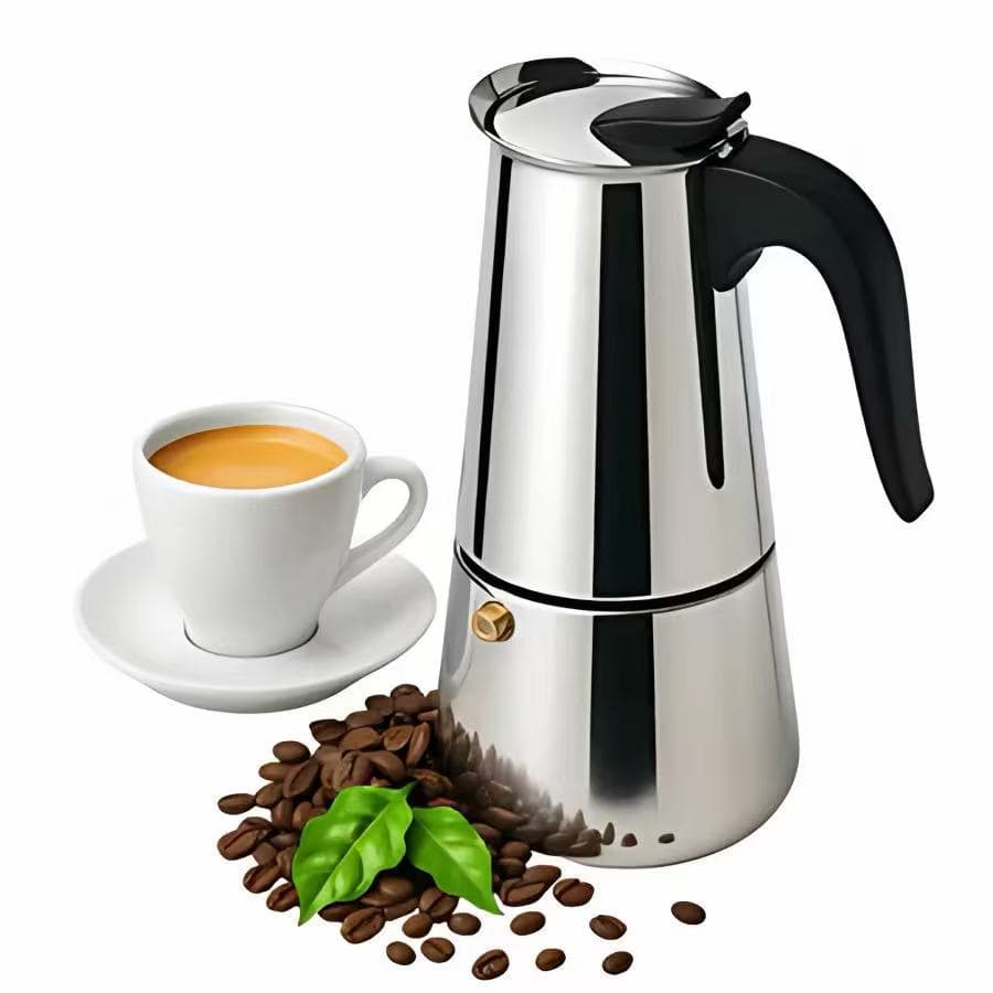 Cafeteira Italiana Inox Espresso Maker 12 Xícaras Fogão Gás ou Indução.