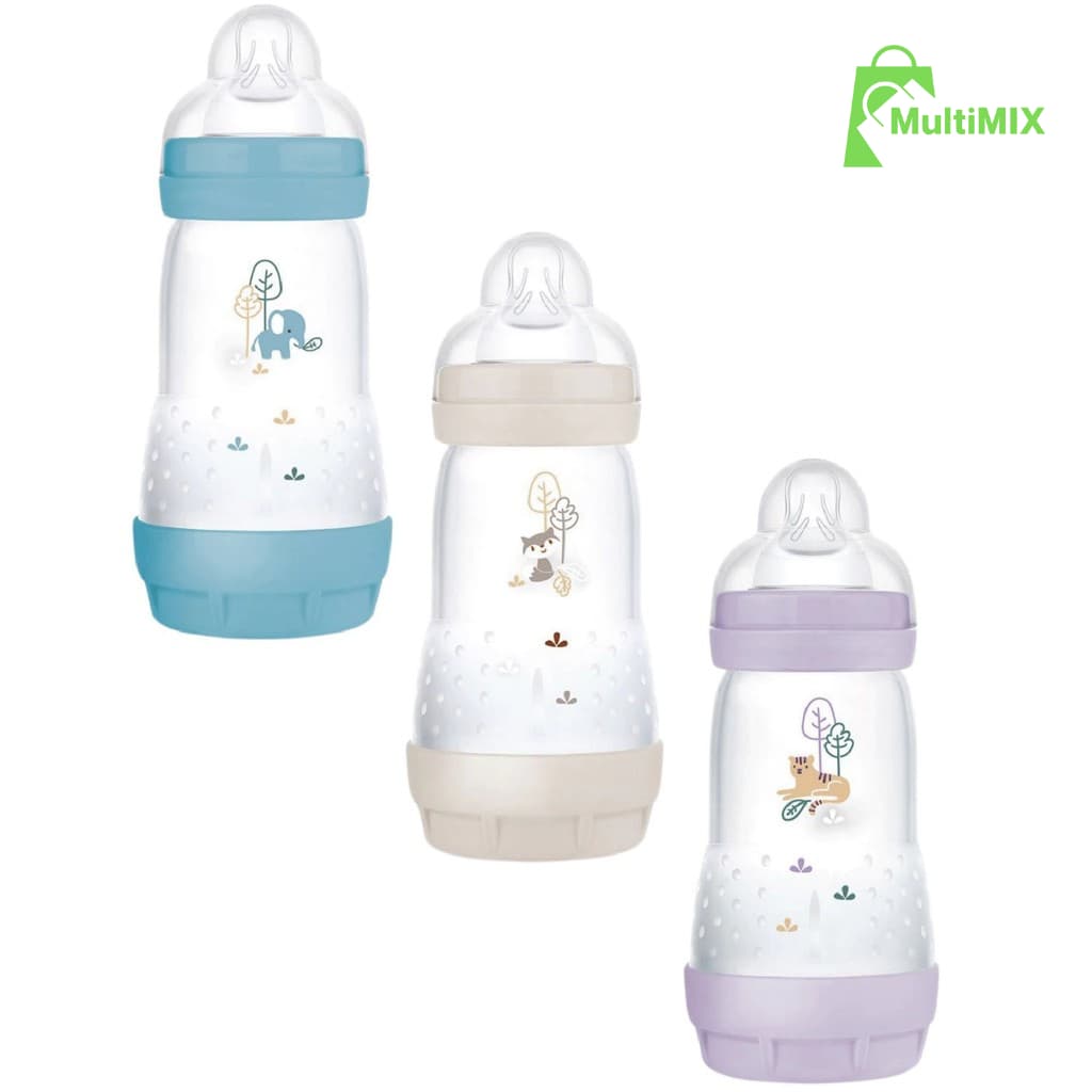 Mamadeira MAM 260ml 2+ Easy Start Fluxo Médio Anticólica Menino, Menina e Neutra