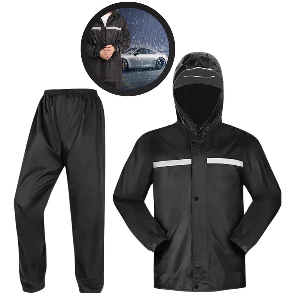 Kit de Capa de Chuva Com Calça Impermeável Para Motoqueiro Motoboy C/ Capuz